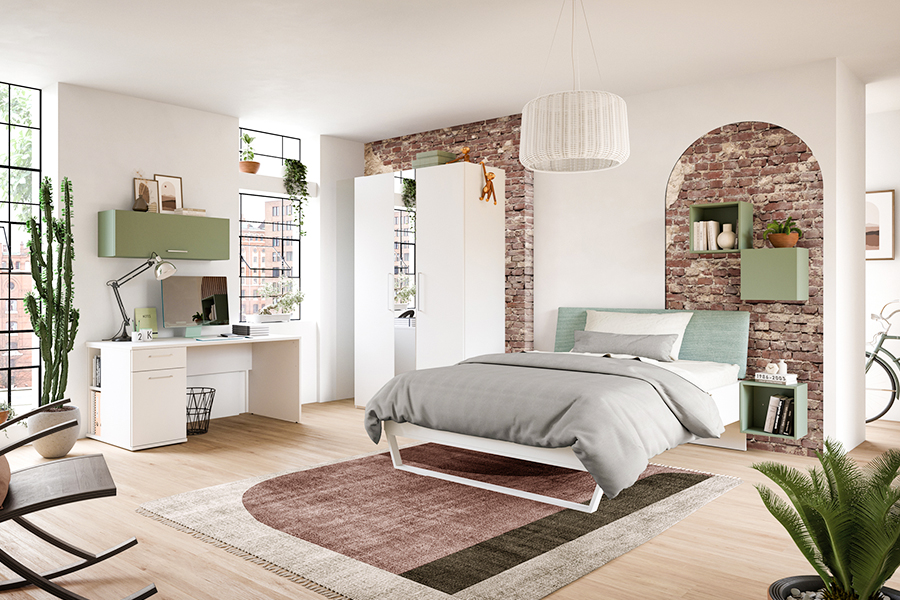 Jugendzimmer in weiß